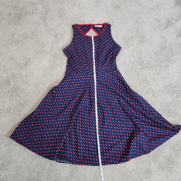 Vintage Retro Pin-up Style 50s Heart Polk-a-dot Dress Strapless Size Large - Picture 9 of 12